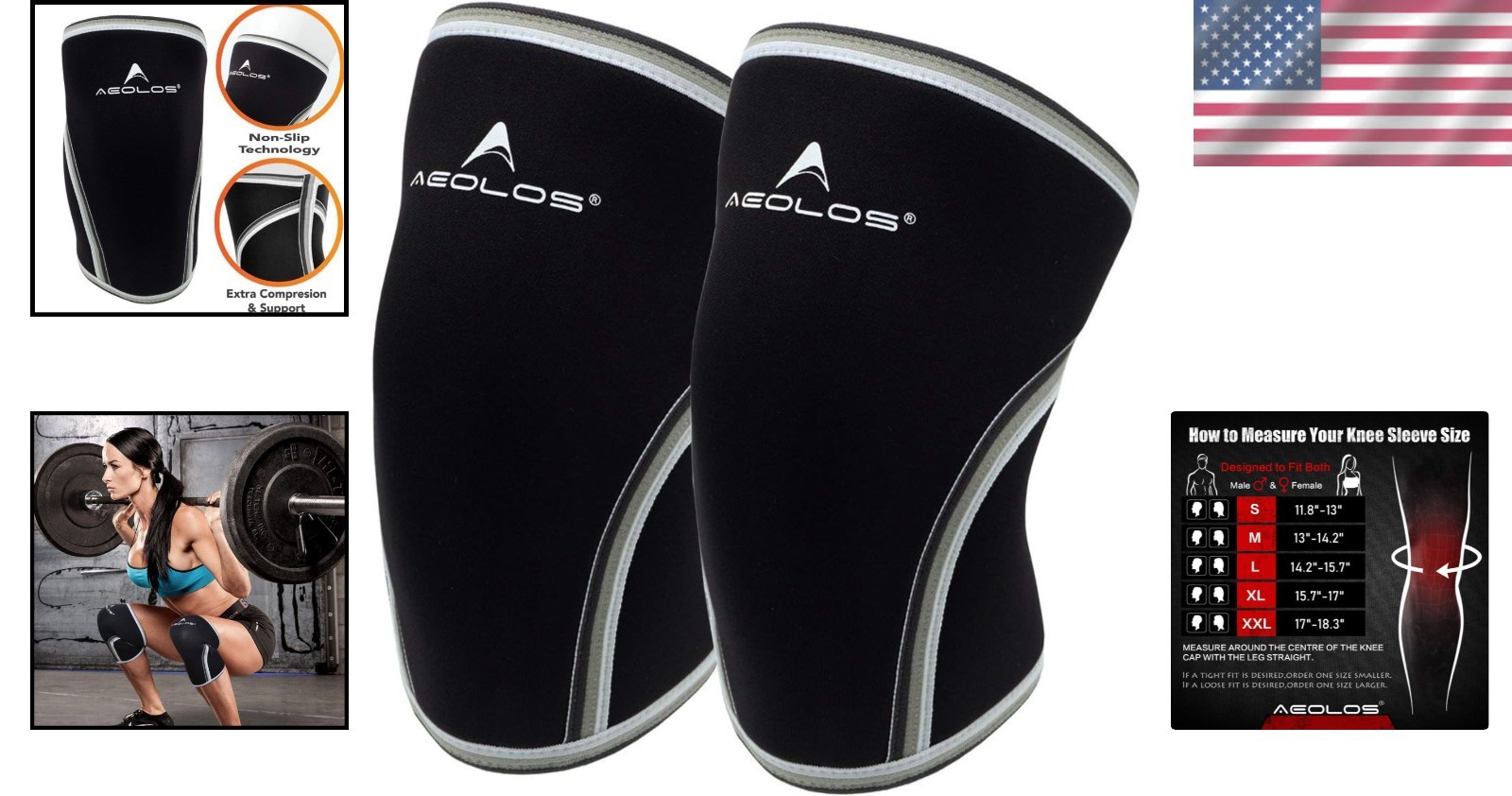 7mm Compression Knee Sleeves - Unisex Heavy-Duty Support for Sport Enthusiasts