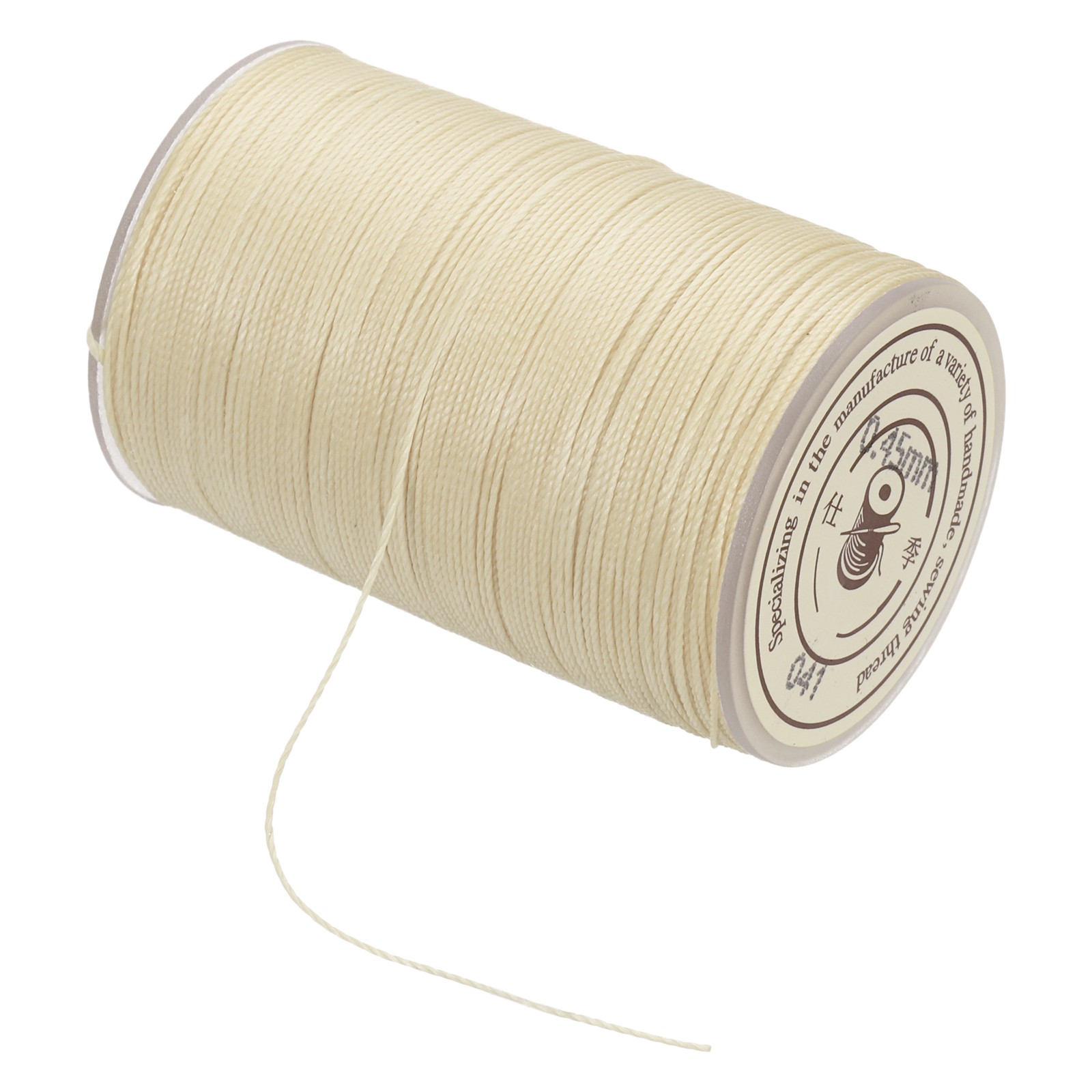 Waxed Cord 0.45mm Waxed Thread 87 Yard Wax String Leather Cord (Beige Yellow)