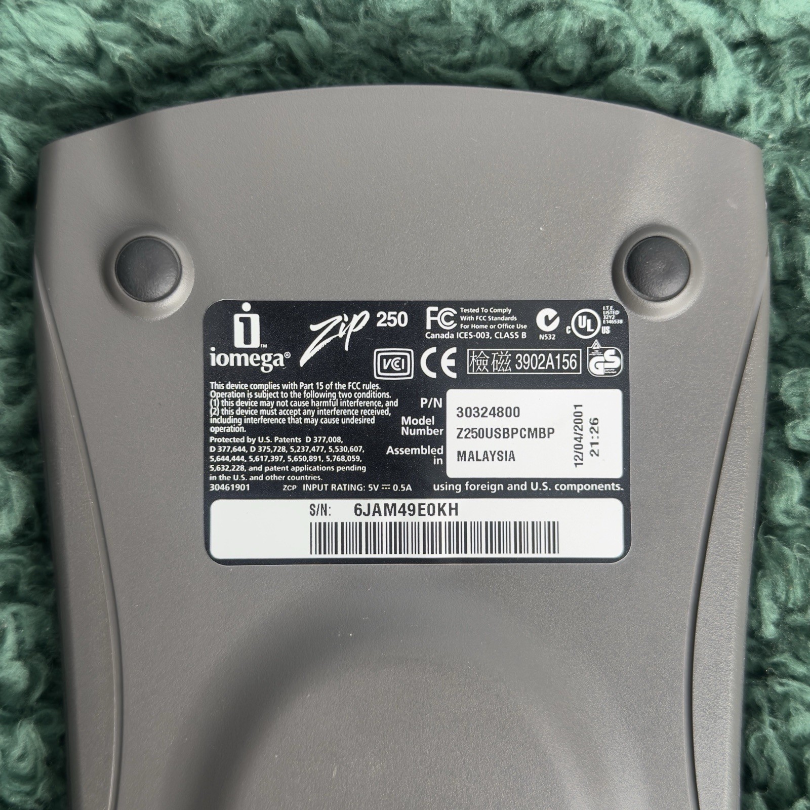 Iomega Zip 250 External Drive Data Blue USB Storage Disk Drive - Not Tested