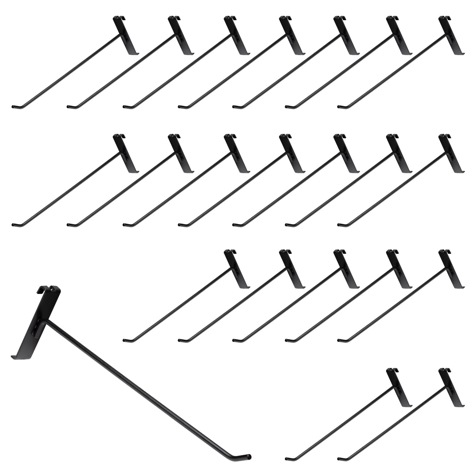 40 Pack Black 12 Inch Gridwall Hooks Grid Panel Hanging Hooks Retail Storage