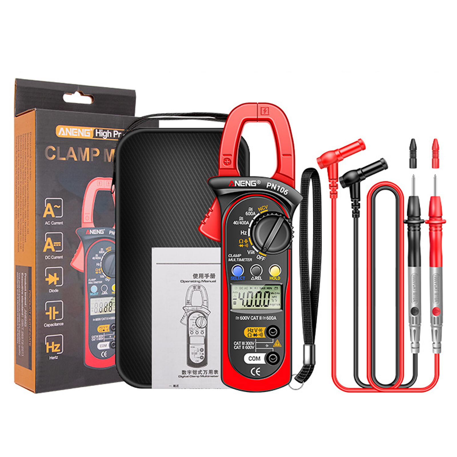 NEW AC/DC Current Digital Clamp Meter Amp Multimeter Handheld Tester 4000 Counts