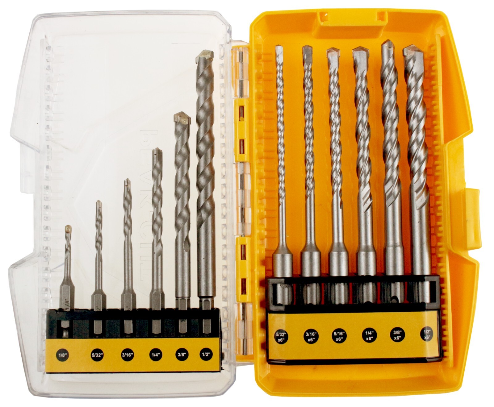 12PCS SDS Plus Hammer Drill Bit and Masonry Drill Bit for Bricks Stone Concrete
