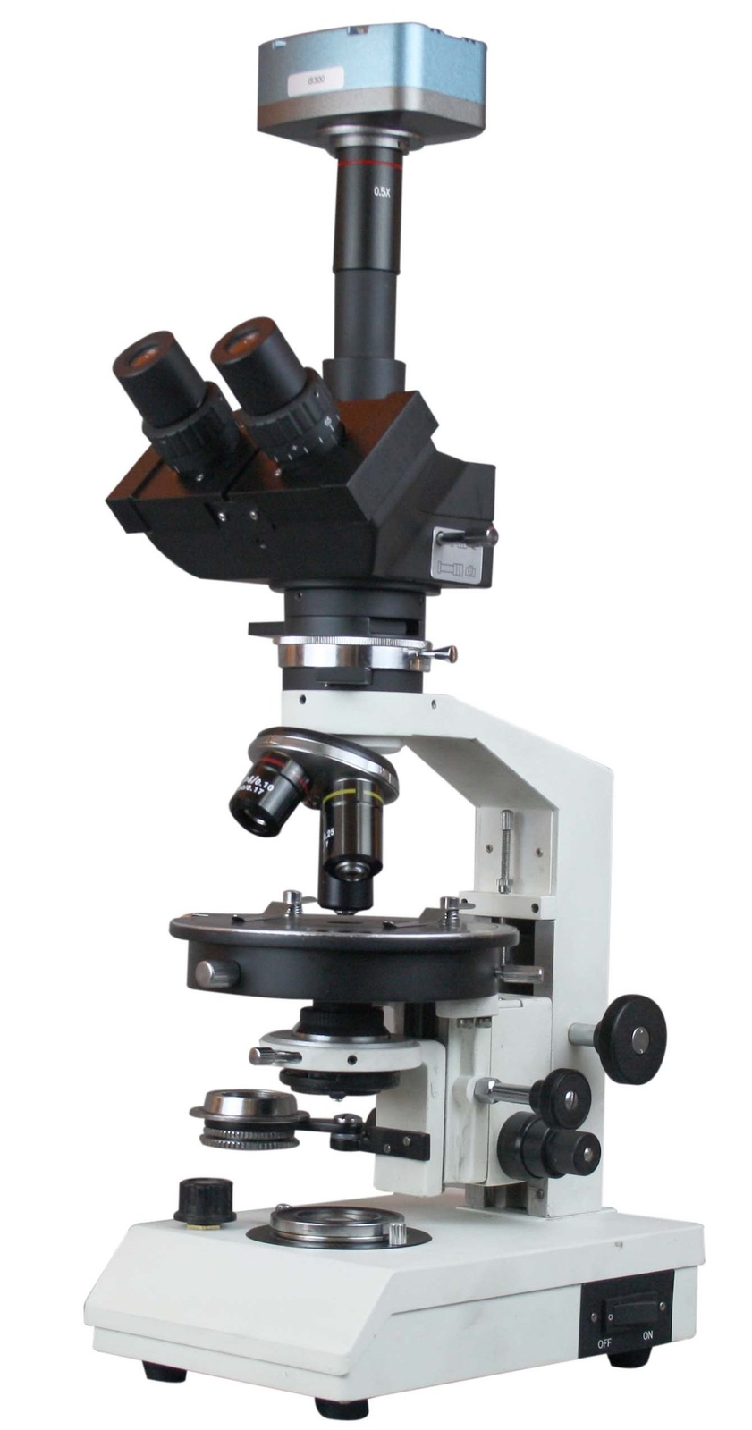 Geology Mineralogy Polarizing Microscope 5 MP Camera, λ Plates, Centerable Stage