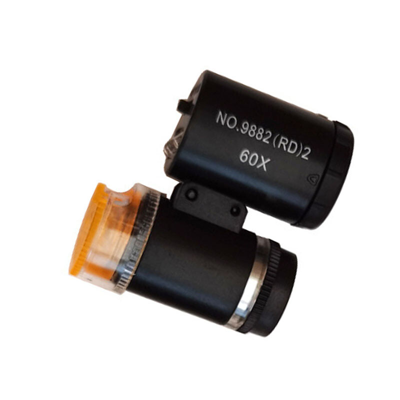 Black 60X LED UV Light Illuminated Pocket Microscope Loupe Magnifier document