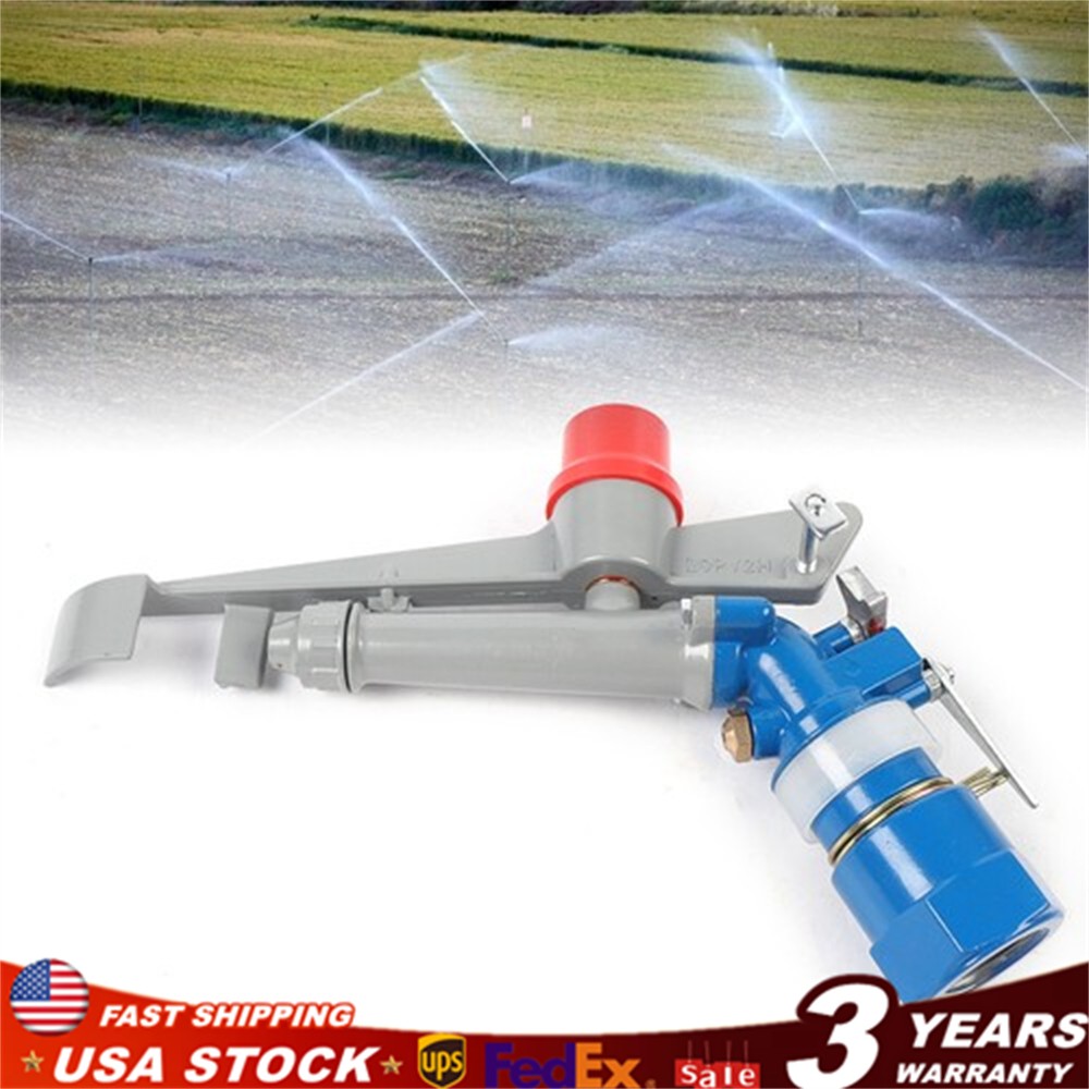 1" Spray Gun 360° Adjustable Impact Sprinkler Large Area Water Irrigation Spray