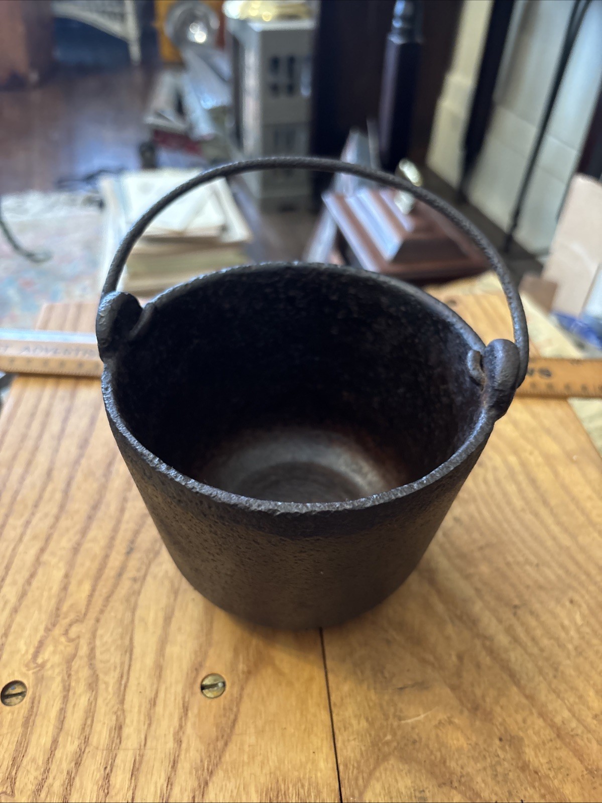 Antique 5” Smelting Pot Heat Ring Early Pot