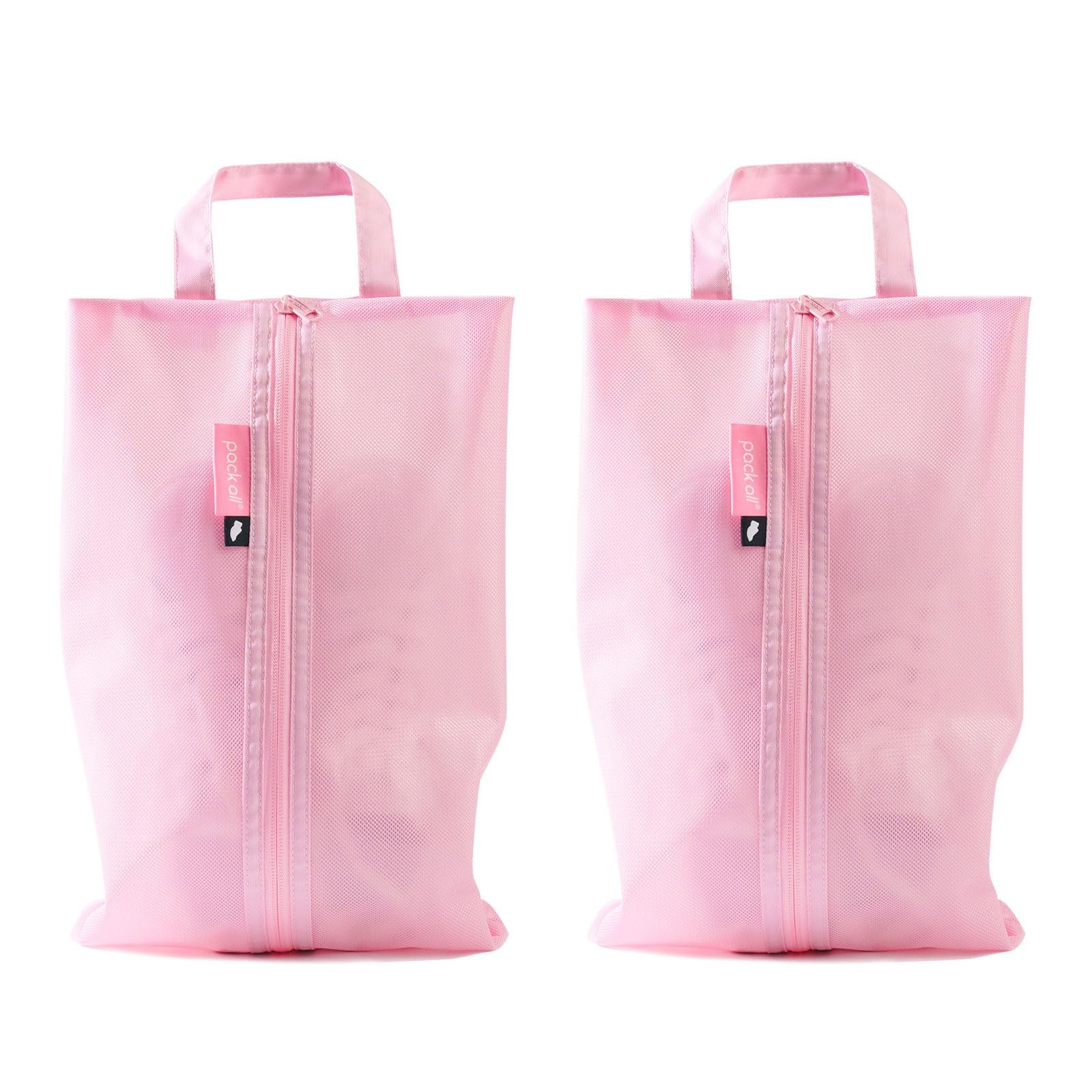 pack all Shoe Bag for Travel, Water-Resistant Pouch Gym, Pink