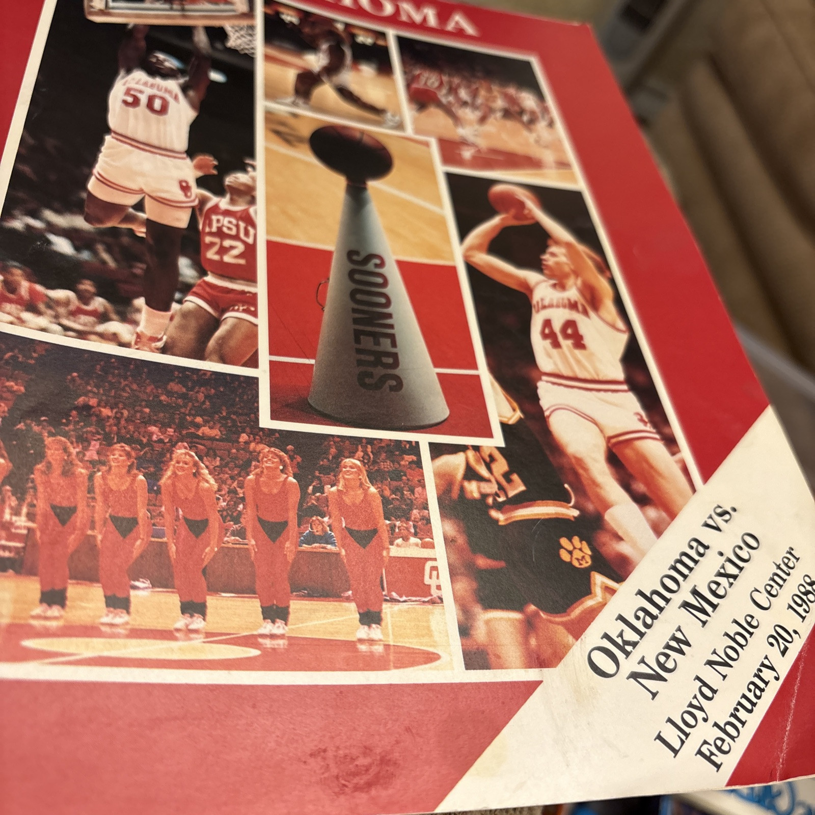 OU Oklahoma Sooners Basketball vs New Mexico 2-20-1988 signed Stacy King & Jason