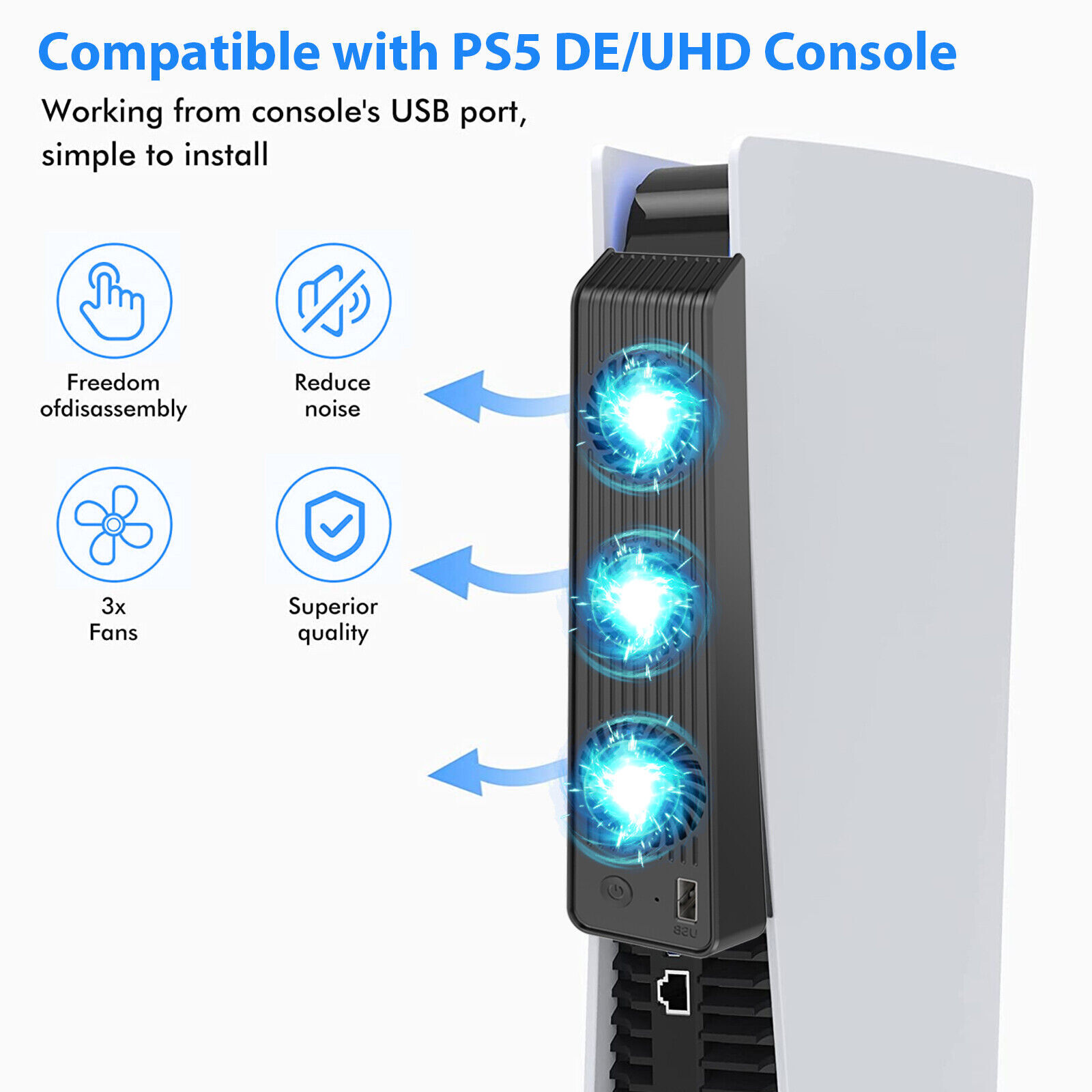 Compatibility With Console For PS5 PlayStation 5 Cooling Fan Assured