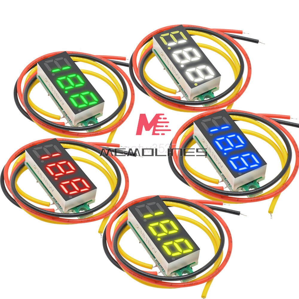 10PCS 0.28" 3Wire LED DC0-100V Voltmeter Digital Display Voltage Meter 12V 24V
