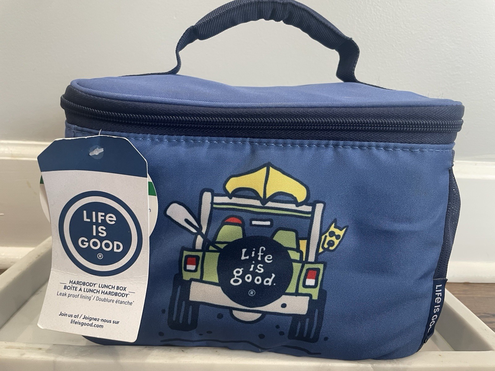 Life Is Good Green Jeep With Dog Hardbody Lunchbox Tote Brand New With Tags