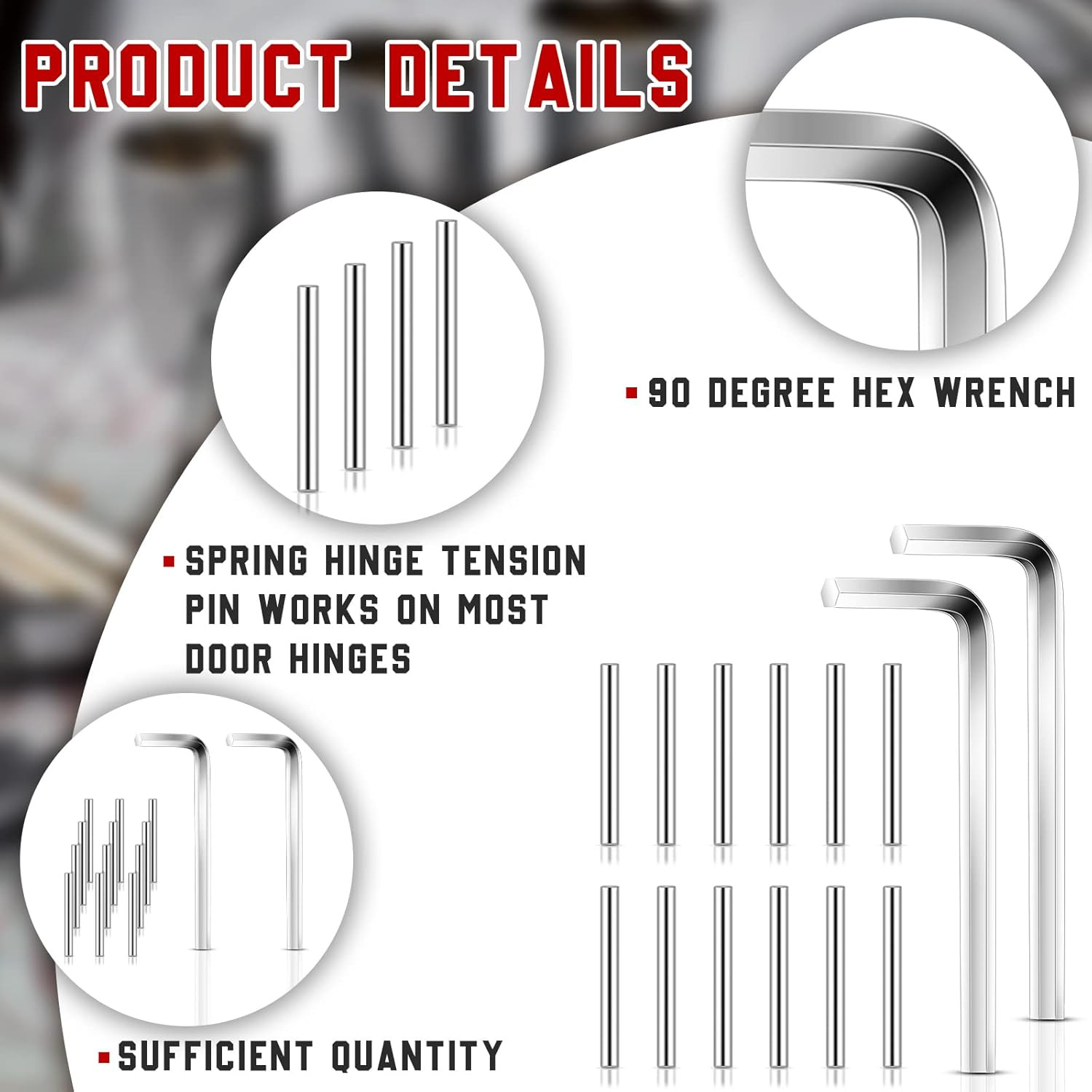 Door Closing Hinge Pin Spring Loaded Spring Hinge Tension Replacement Kit Includ