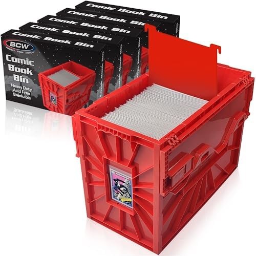 BCW Short Comic Book Bin | Holds 150 Comics | Stackable Plastic Storage | Aci...