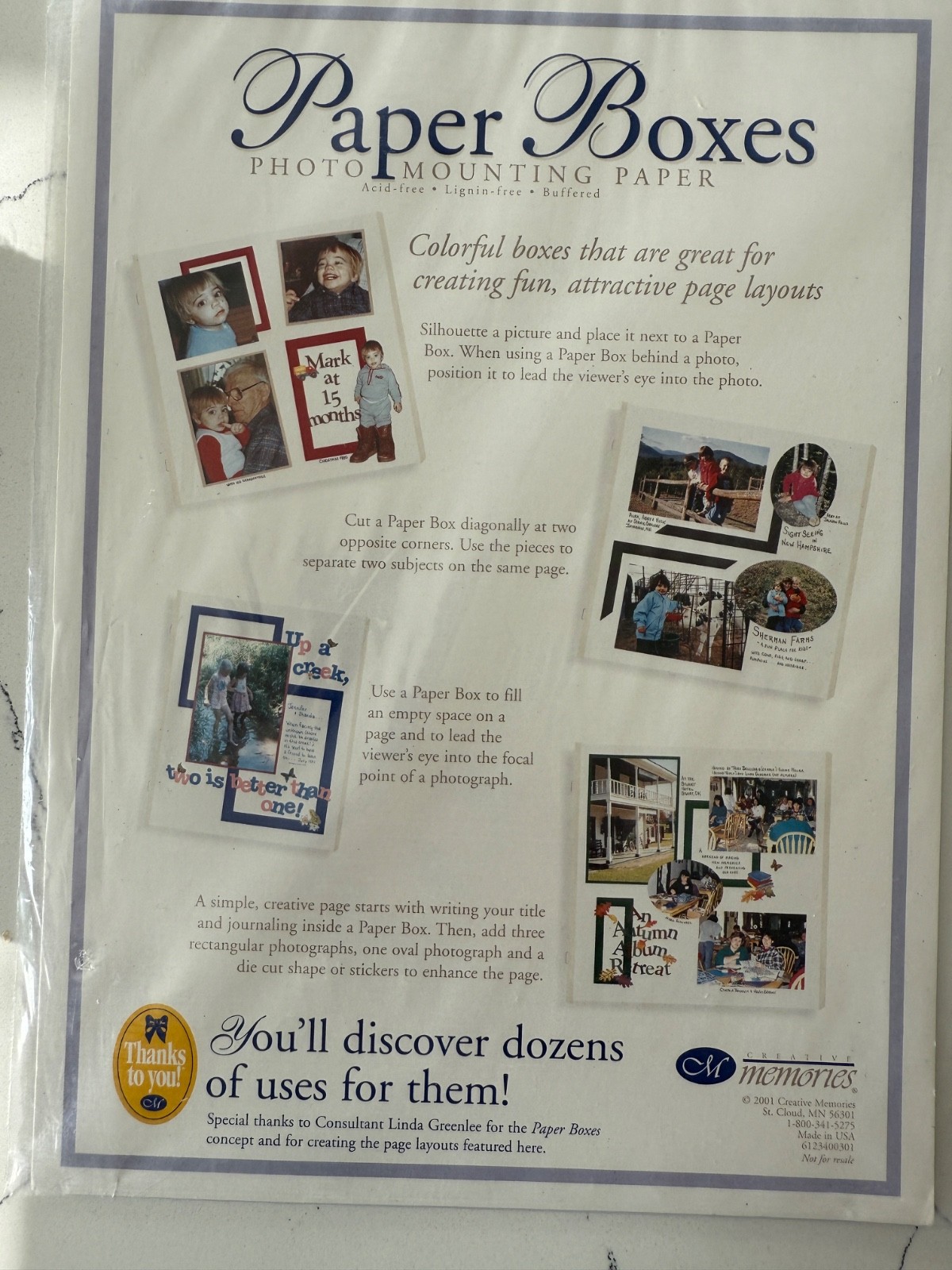 Creative Memories Photo Mounting Paper Boxes 4 Colors/8 Boxes Each Scrapbooking