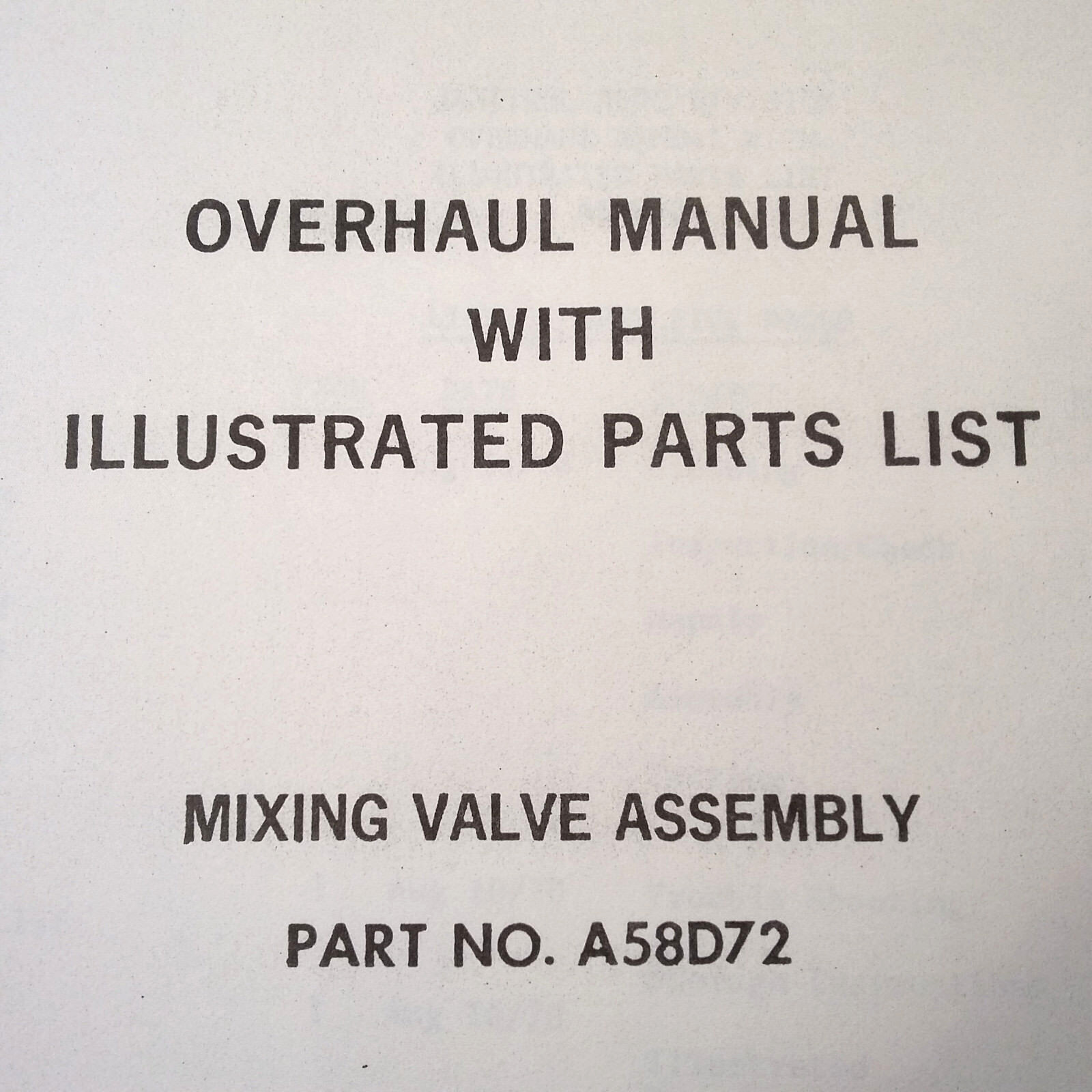 Janitrol Mixing Valve A58D72 Overhaul & Parts Manual