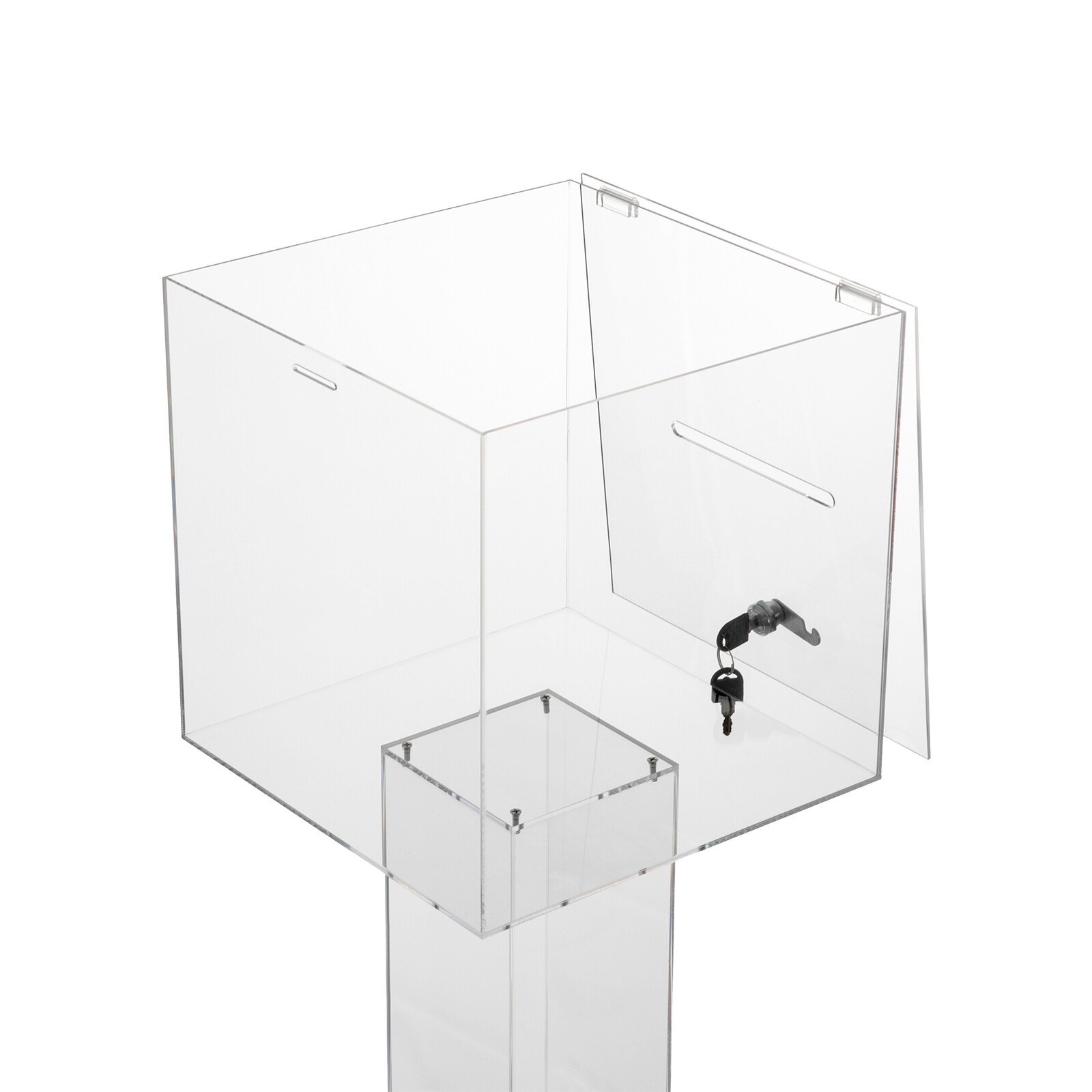 Clear Acrylic Ballot Box Practical Voting Box Lockable Ballot Box With 2 Keys