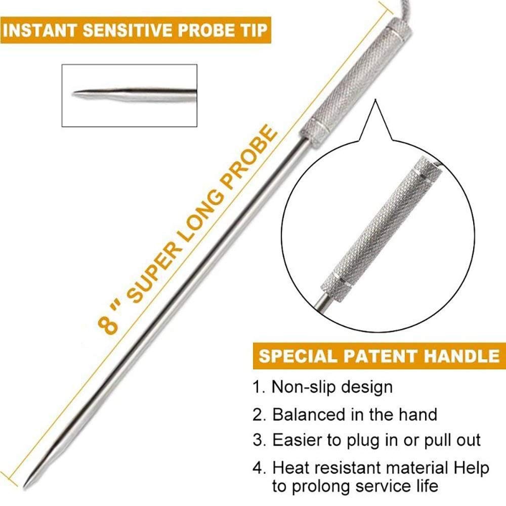 Meat Thermometer Probe Replacement Temperature Probe Compatible with Thermopr...
