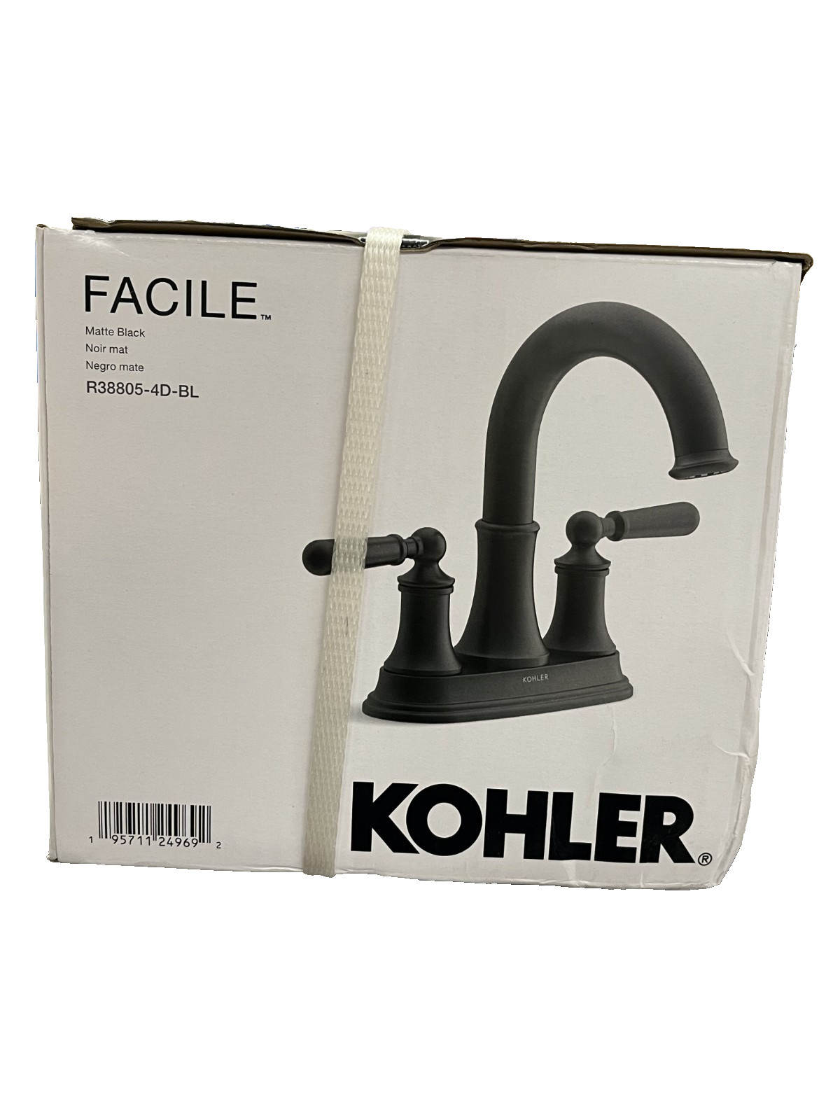KOHLER R38805-4D-BL Facile Centerset bathroom sink faucet 1.2 gpm in Matte Black