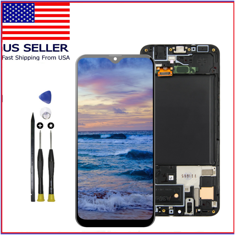 For Samsung A30s SM-A307FN A307F A307GN LCD Display Digitizer Touch Screen Frame