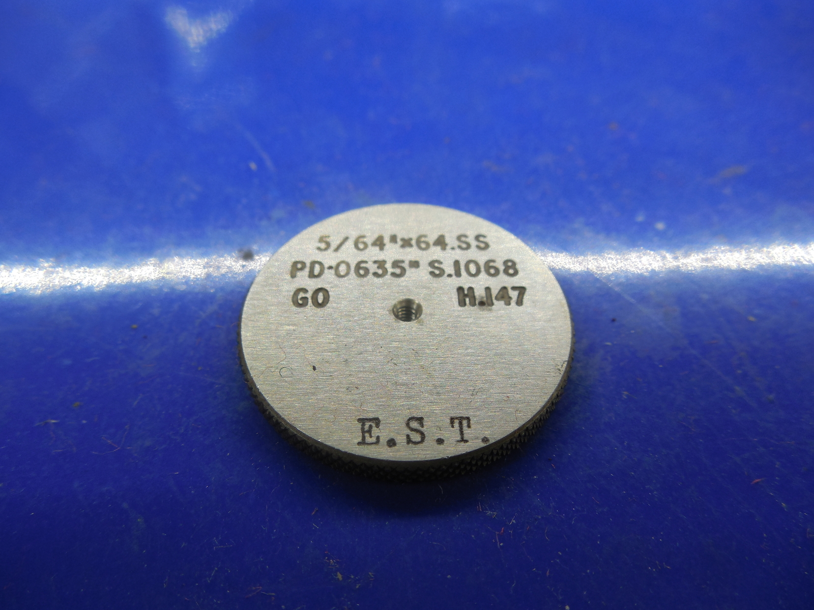 5/64 64 SS SOLID THREAD RING GAGE .078125 GO ONLY P.D. = .0635 5/64-64 QUALITY