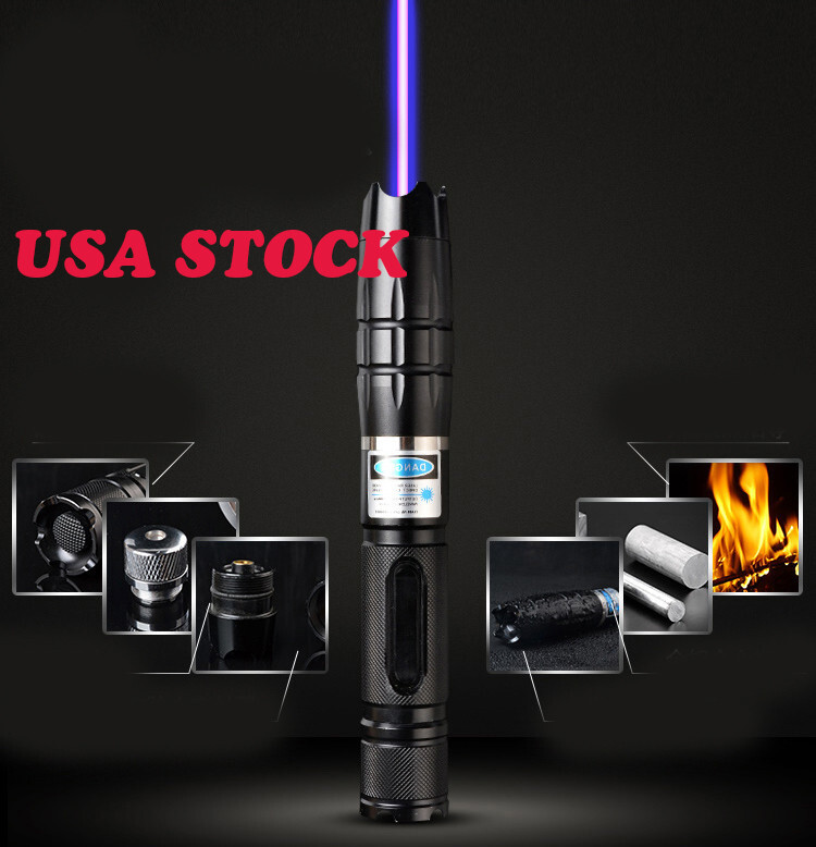 1mw Adjustable Focus 450nm Blue Laser pointer Pen Visible Beam Light USA