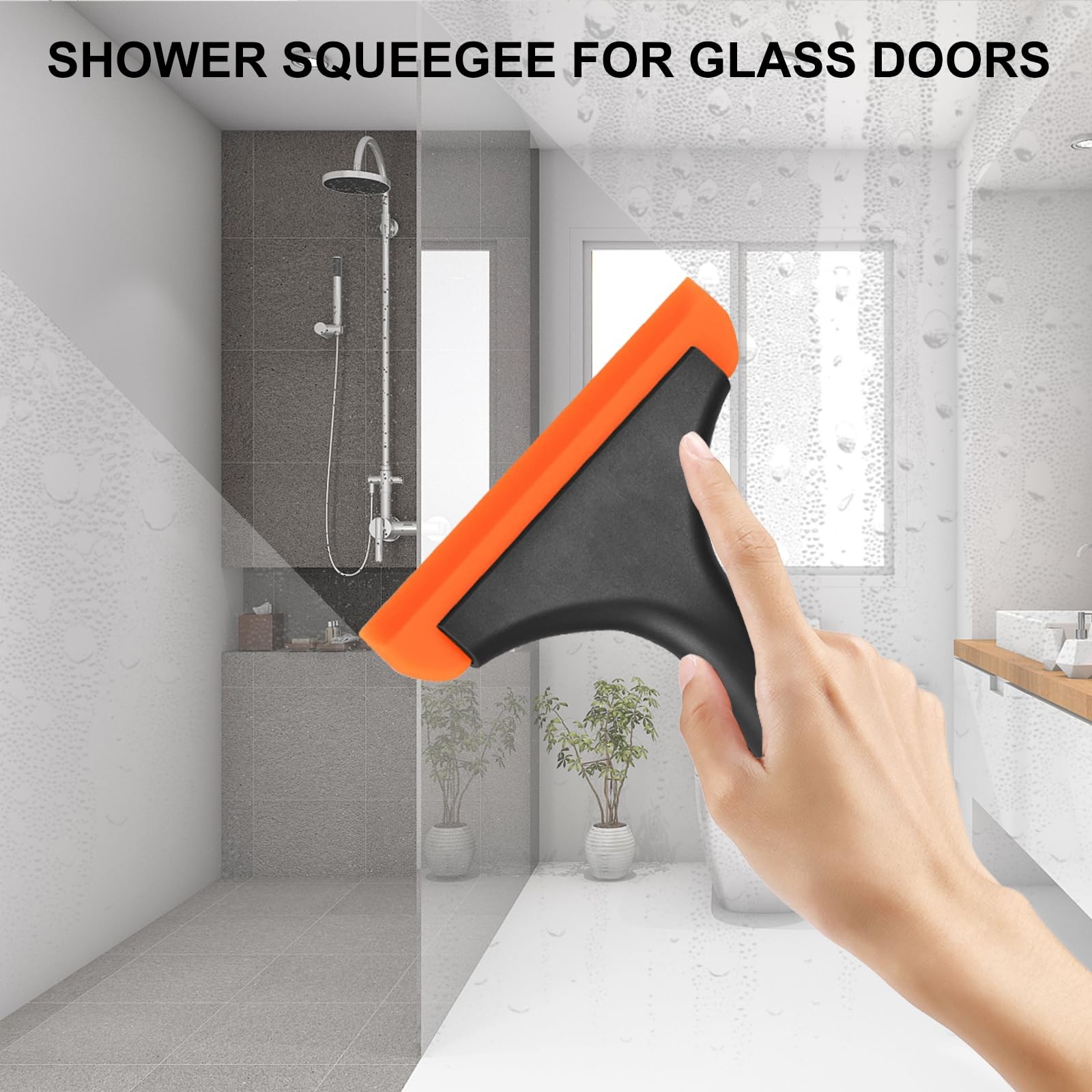 SetSail Shower Squeegee for Glass Doors, Small 2 Pack, Black