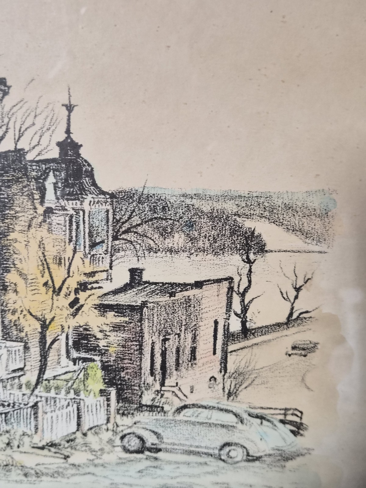 Caroline van Hook Bean Original Hand Colored Lithograph Signed