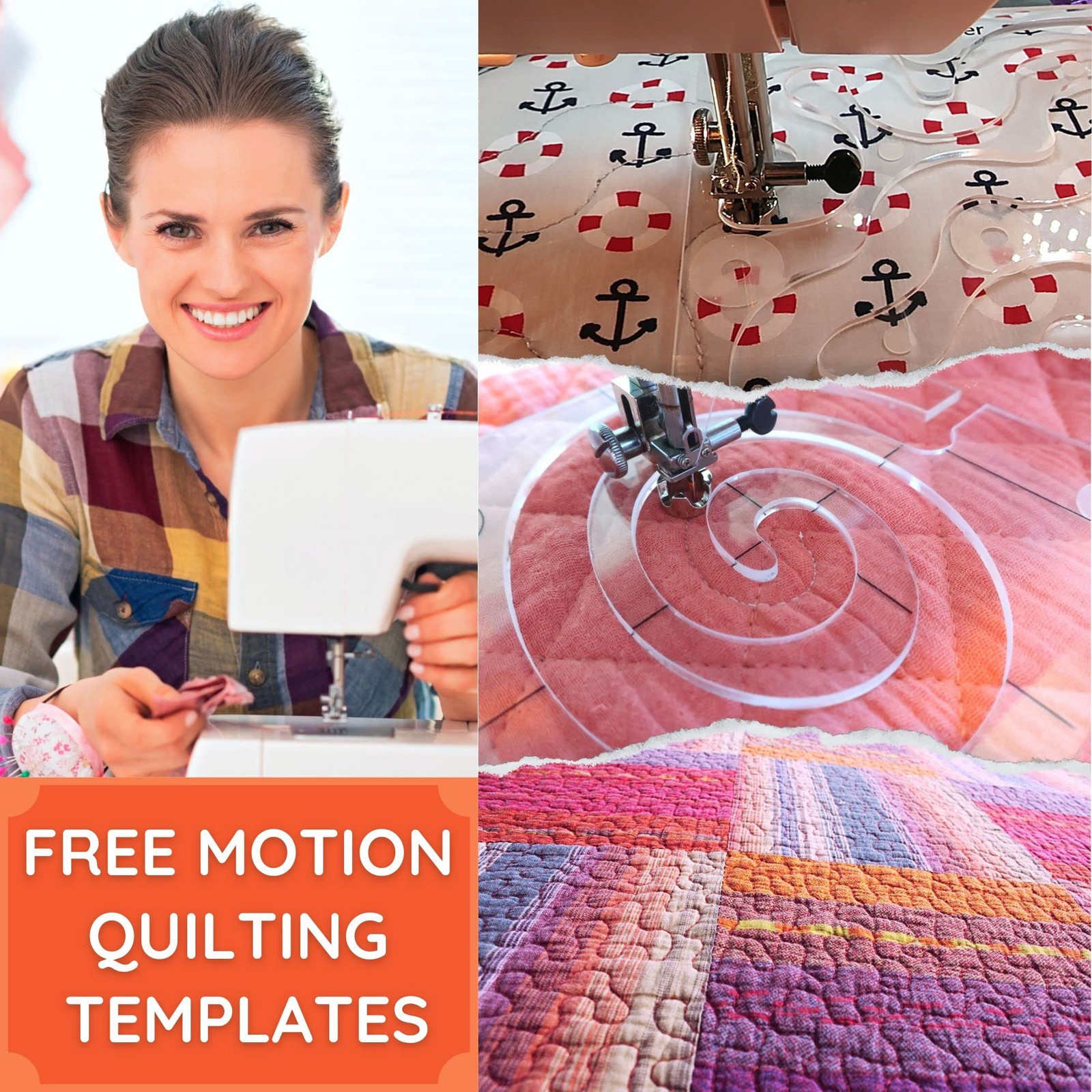 Free Motion Quilting Rulers Templates 11 PCS Low Shank Patchwork Sewing Set