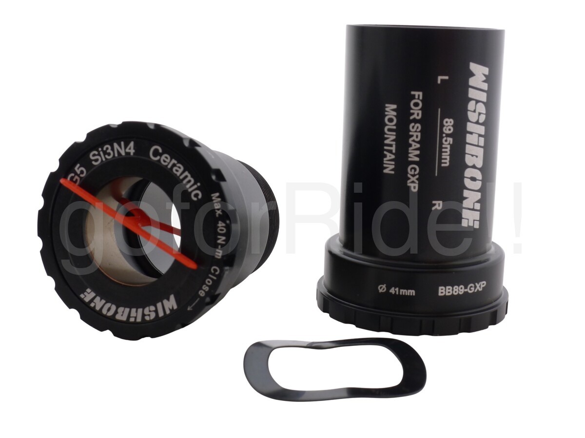 WISHBONE BB89-GXP Ceramic BB89 to SRAM GXP MTB Crank Adapter Black