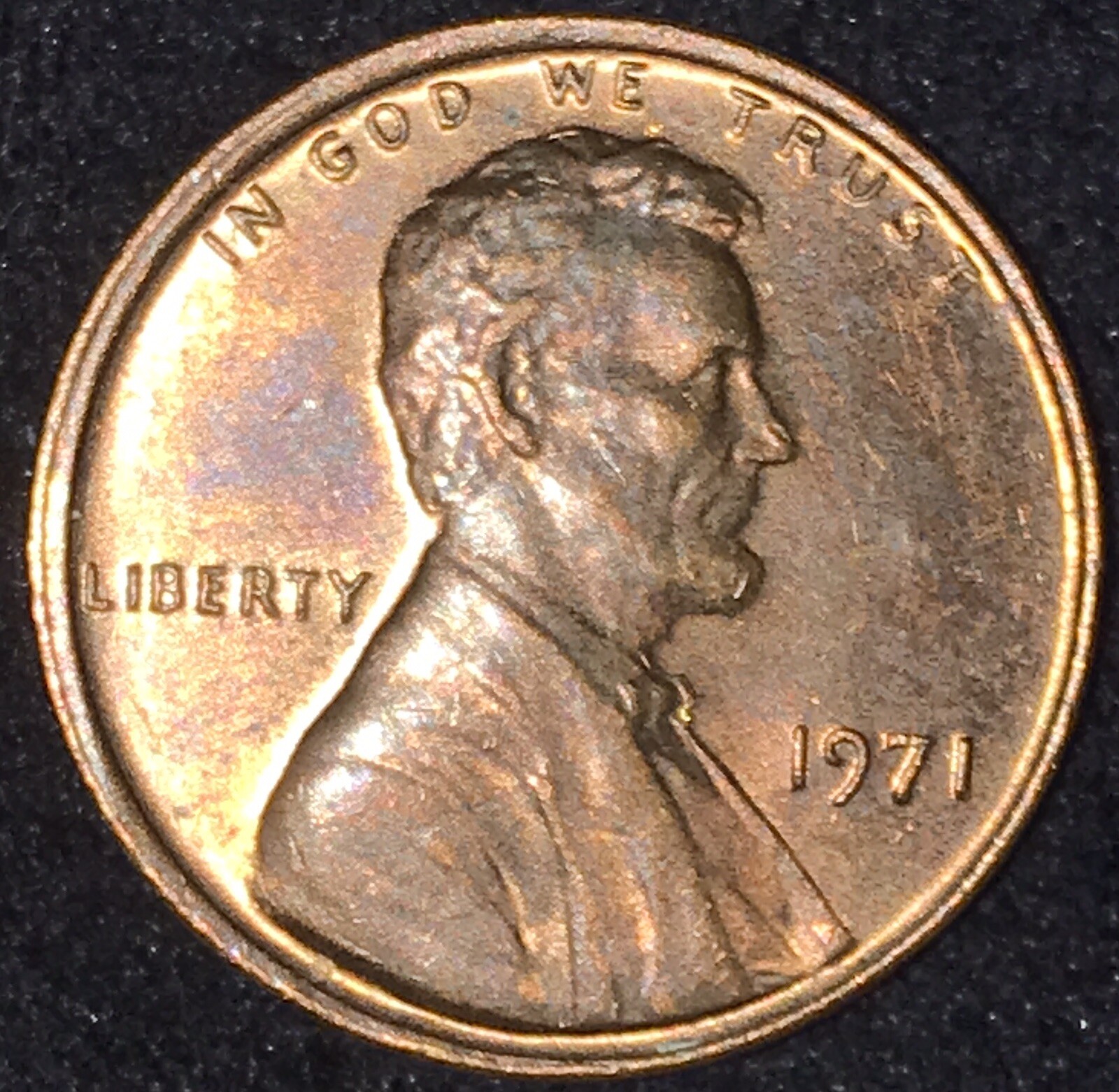 Lincoln memorial penny 1971 no mint mark.