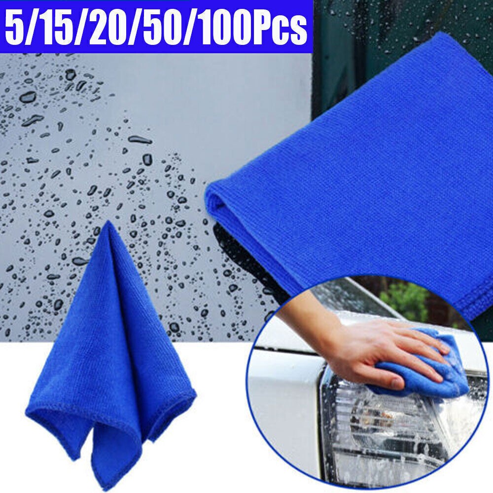 100x Microfiber Cleaning Cloth Towel Rag Car Polishing No Scratch Detailing Sof*