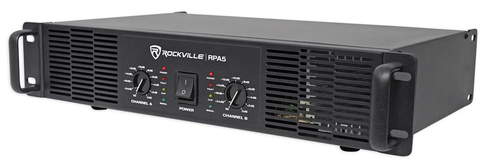 Rockville RPA5 Powerful 400w RMS (200 x 2) 2 Channel Power Amplifier Pro/DJ Amp