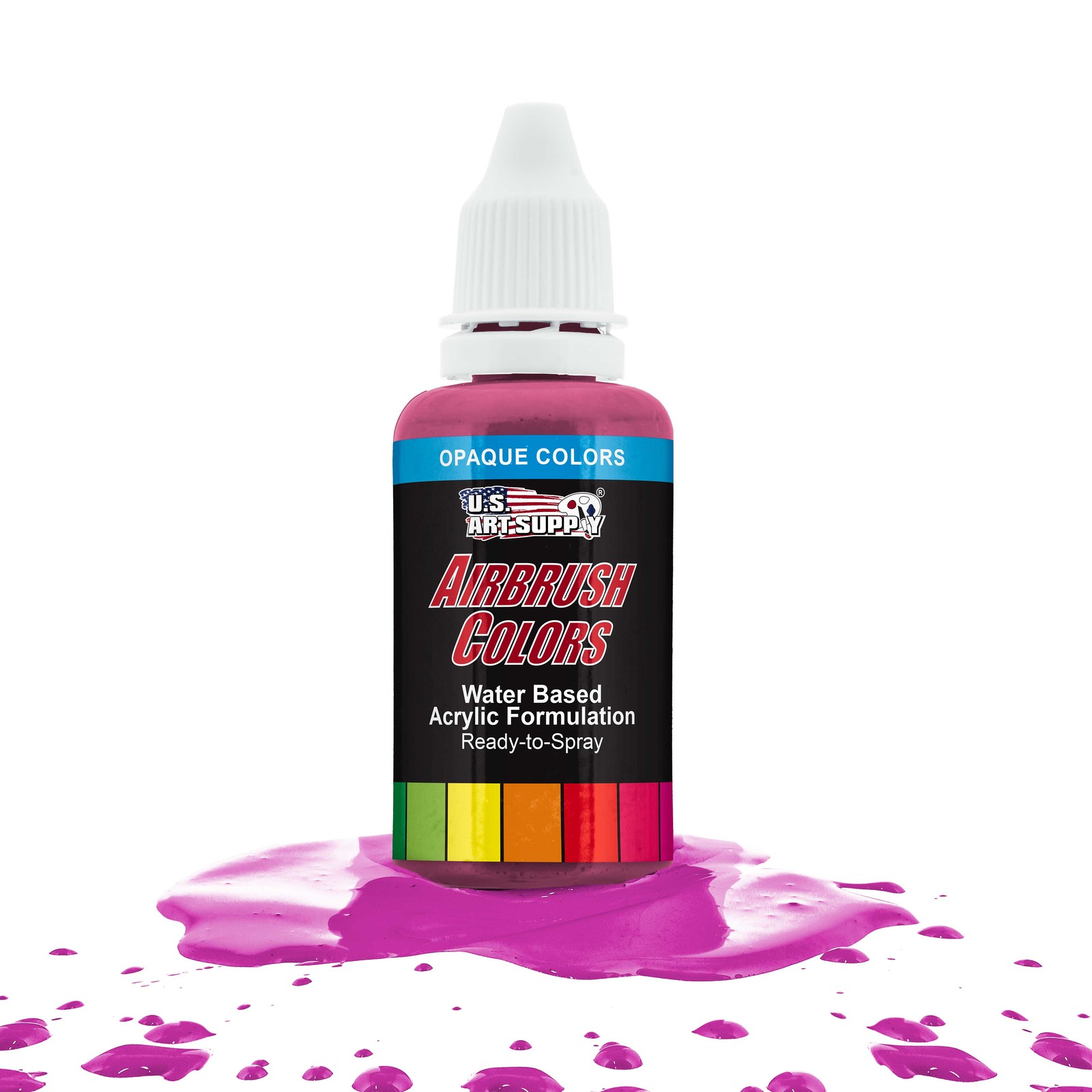US Art Supply 1-Ounce Opaque Hot Pink Airbrush Paint