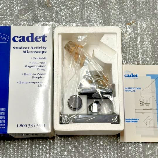 NIB Wolfe Cadet Student Activity Microscope Battery Operated Light 700x