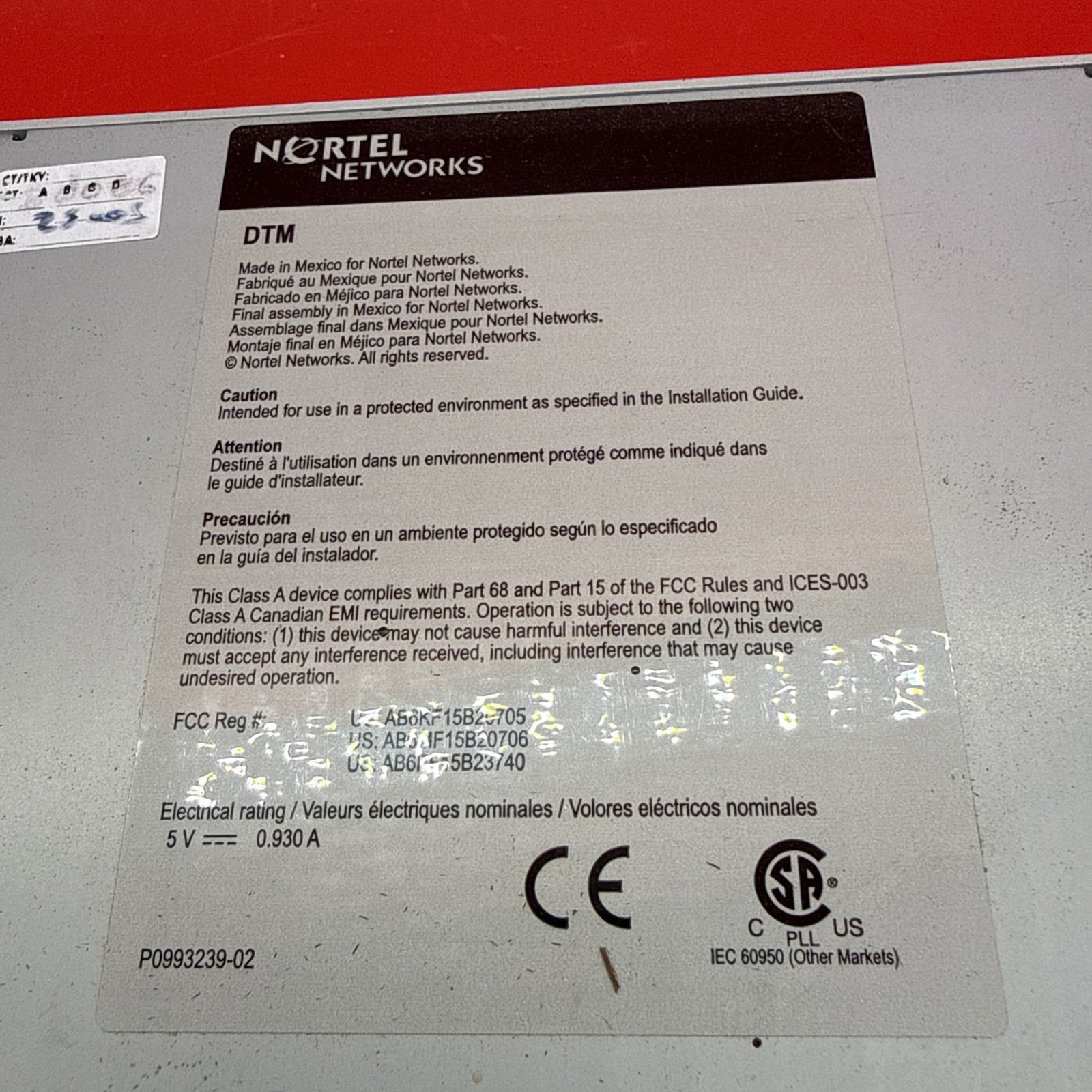 Nortel Networks BCM-DTM Digital Trunk Media Bay Module NT5B04AAAD *Untested*