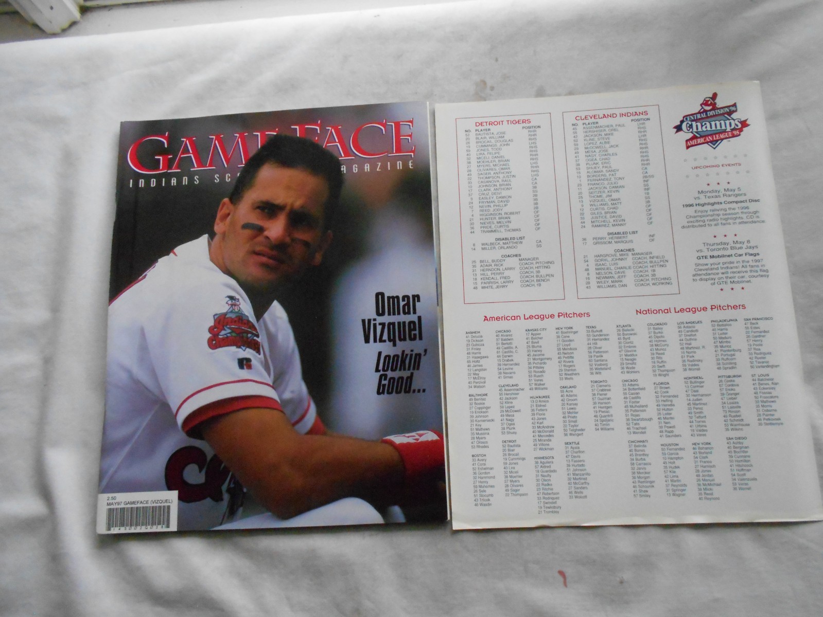 GAME FACE INDIANS SCOREBOOK MAGAZINE-MAY,1997 OMAR VIZQUEL