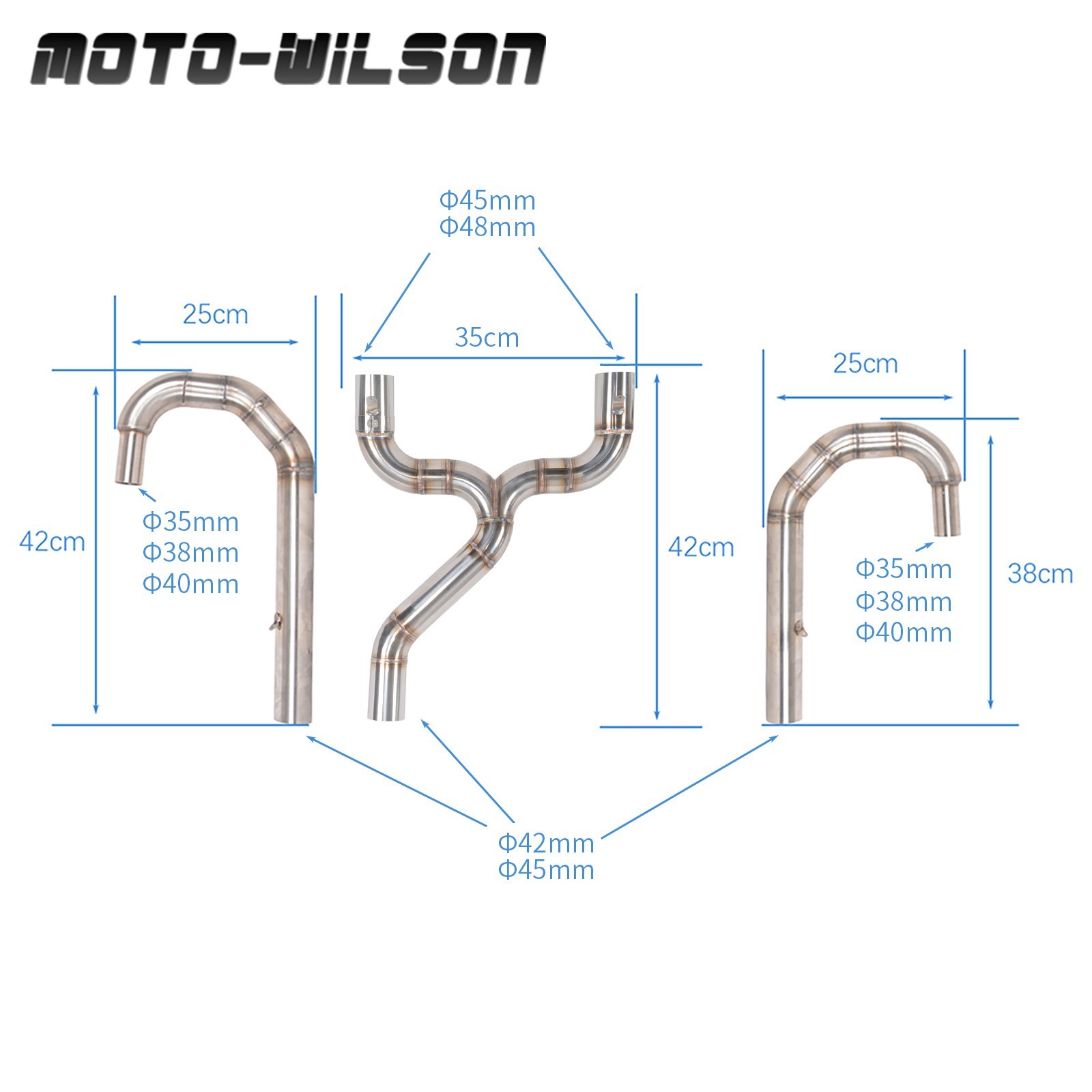 For BMW R-series 38mm Two in One Exhaust Front Segmen Stainless Steel