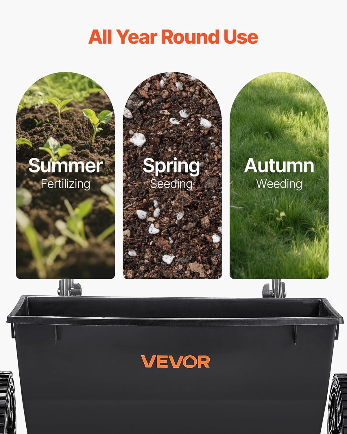 Efficient 50LB Push Spreader with Adjustable Settings - Ideal for Every Garden