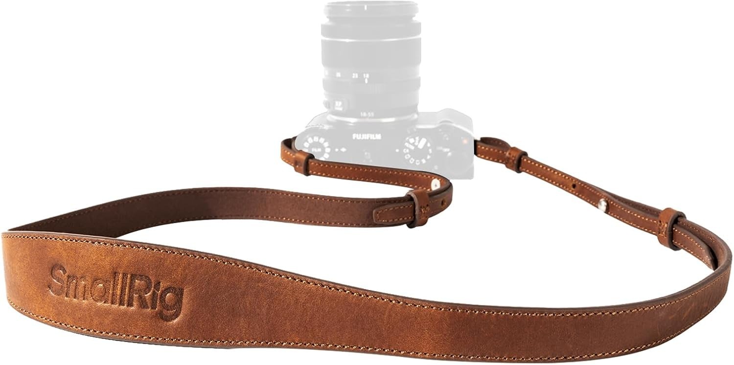 Classic Leather Camera Shoulder Strap, Adjustable 39-43in