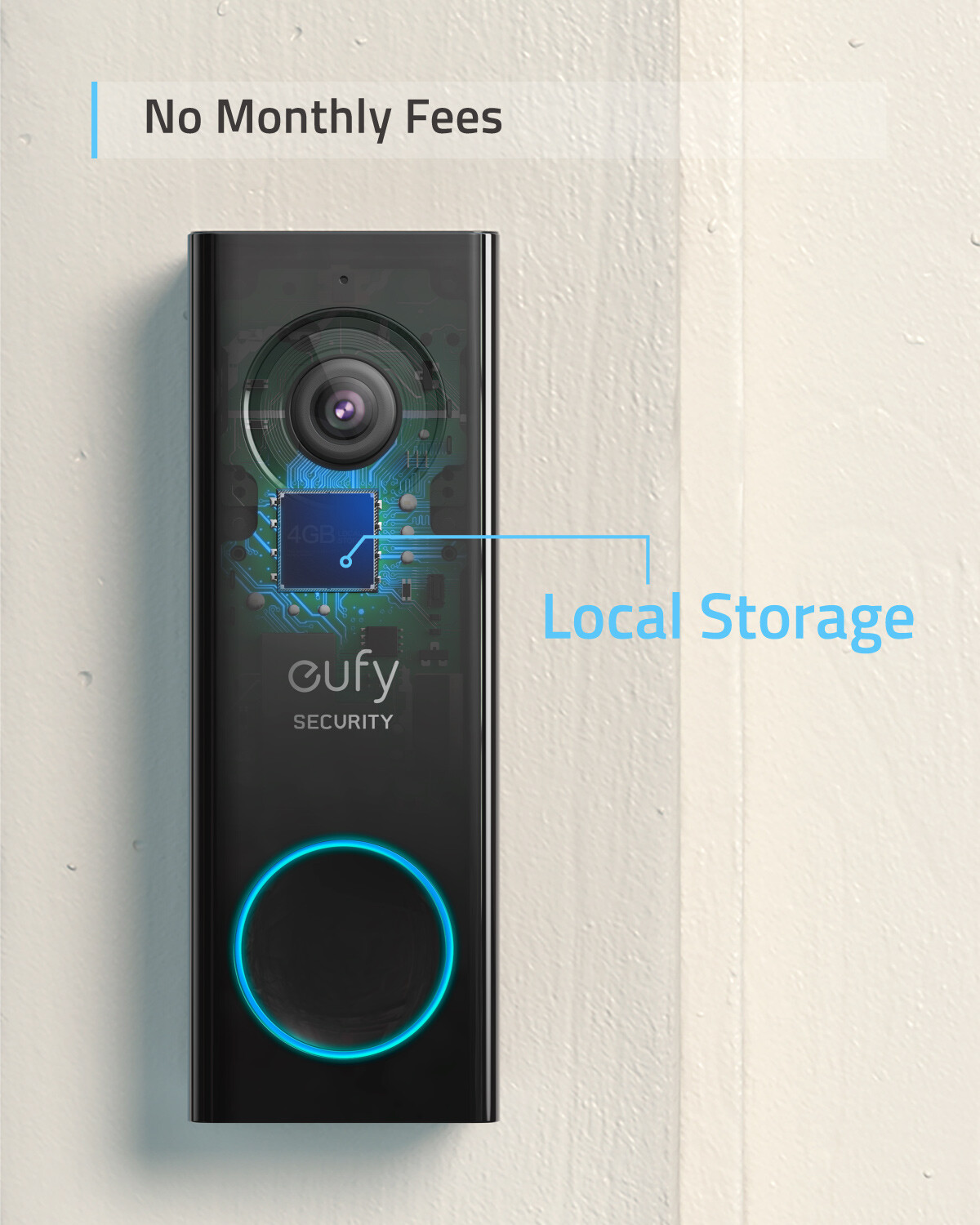 eufy 2K Smart Video Doorbell Security Camera Human Detection Wi-Fi Chime|Refurb
