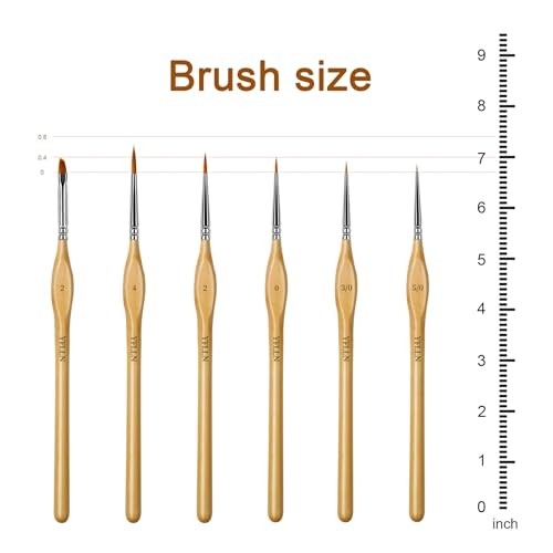 6Pcs Miniature Paint Brushes Set with Triangular Handles - for Acrylics, 6PCS