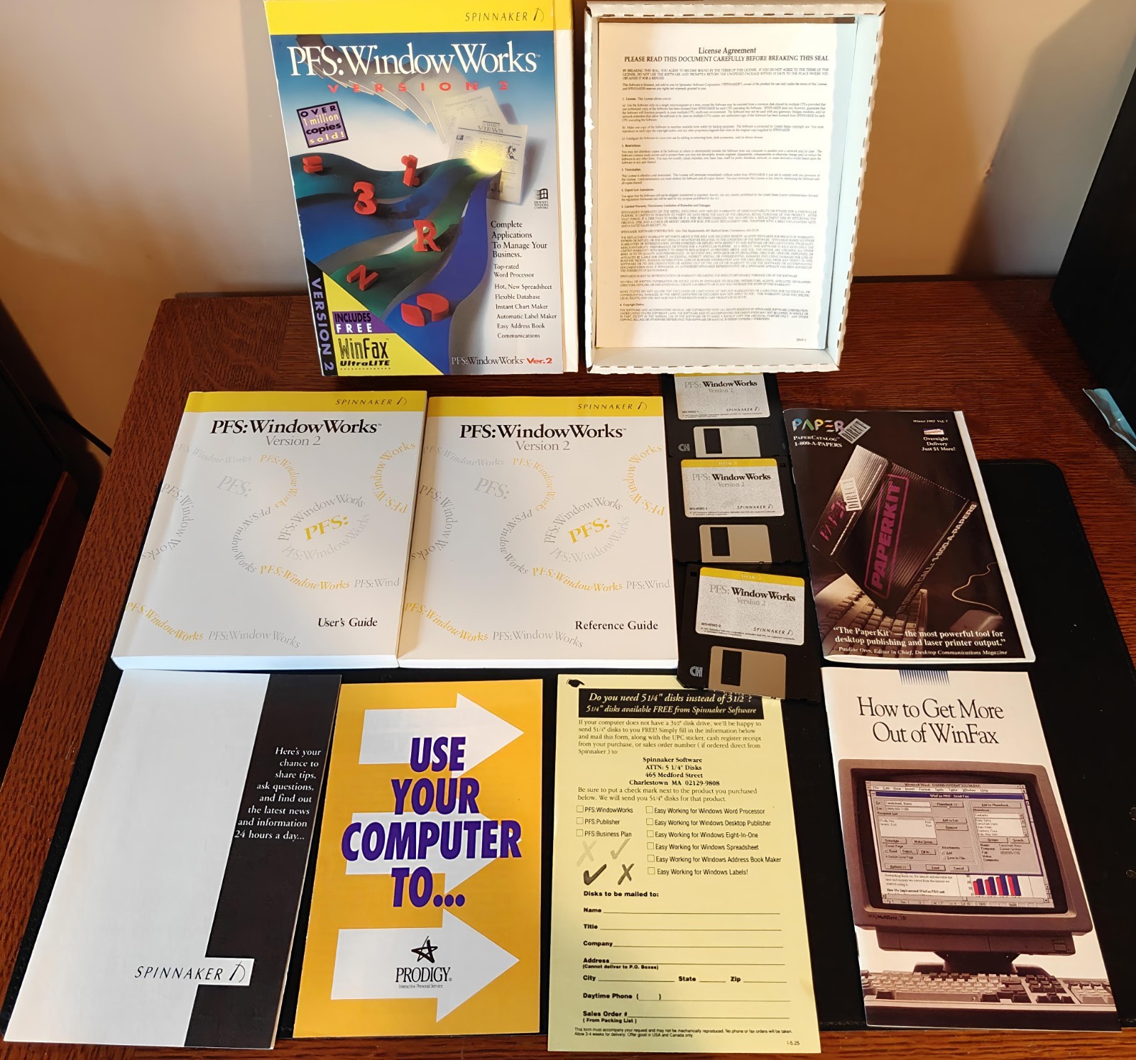 1992 Vintage Spinnaker PFS: WindowWorks Version 2 for Windows 3.1 3.5" Floppy