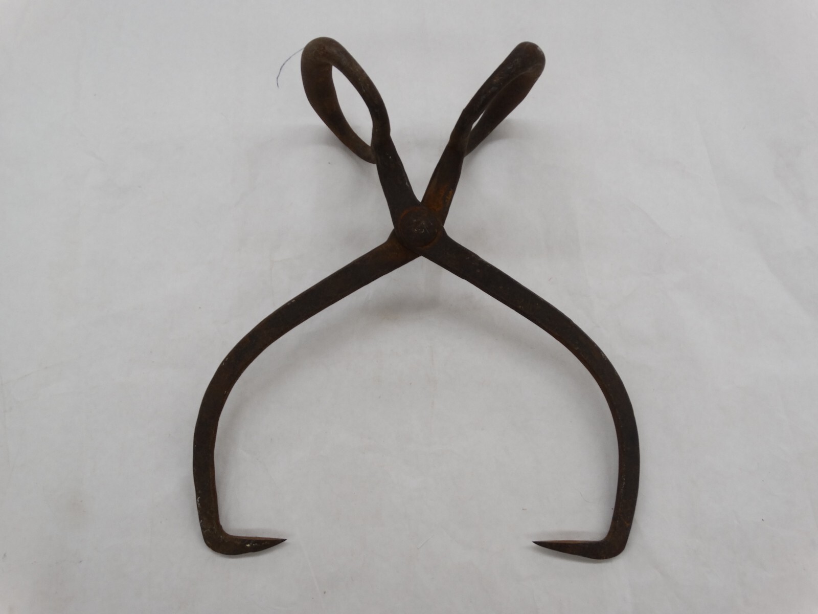 Vintage Antique STAATSBURG USA Made Iron 15" Long Ice Tongs