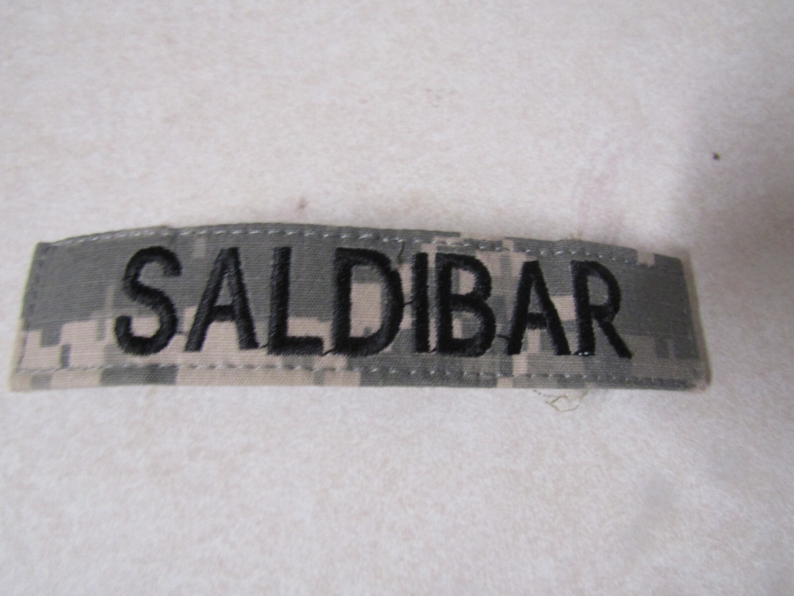 MILITARY PATCH HOOK AND LOOP ACU NAME TAPE WITH NAME SALDIBAR