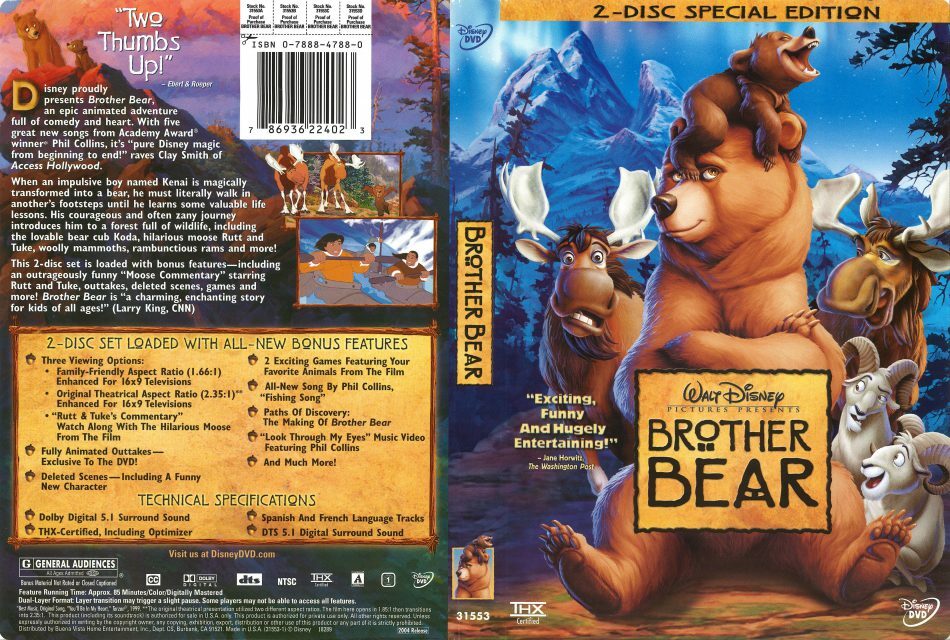 BROTHER BEAR/ EMPEROR'S NEW GROOVE/ WRECK IT RALPH DVDS 3 GREAT DISNEY MOVIES