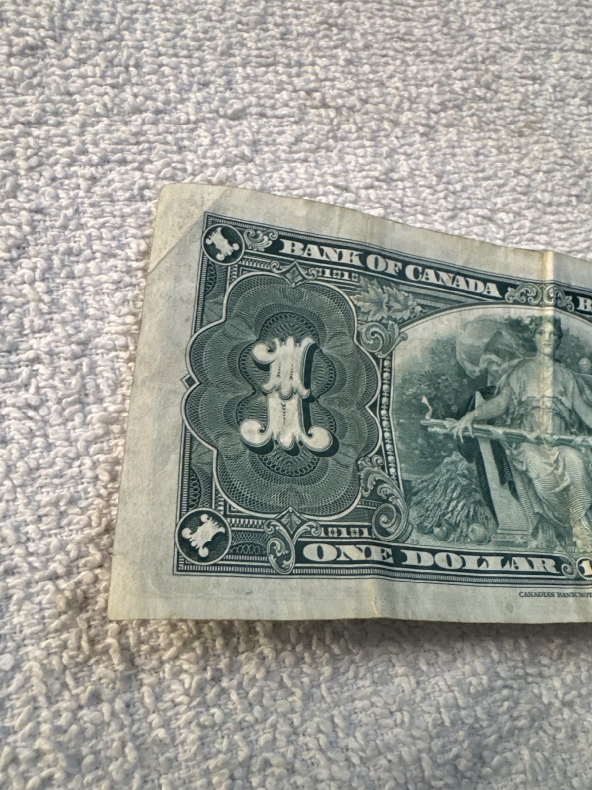 Vintage 1937 Canada One Dollar Banknote