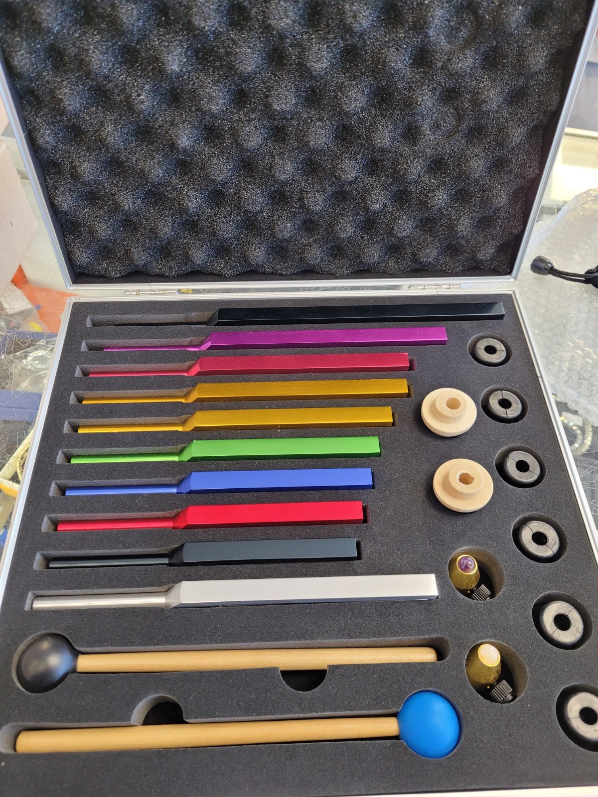 TENFLY Solfeggio Tuning Fork Set - 10 Multicolour Tuning Forks Perfect for DN...