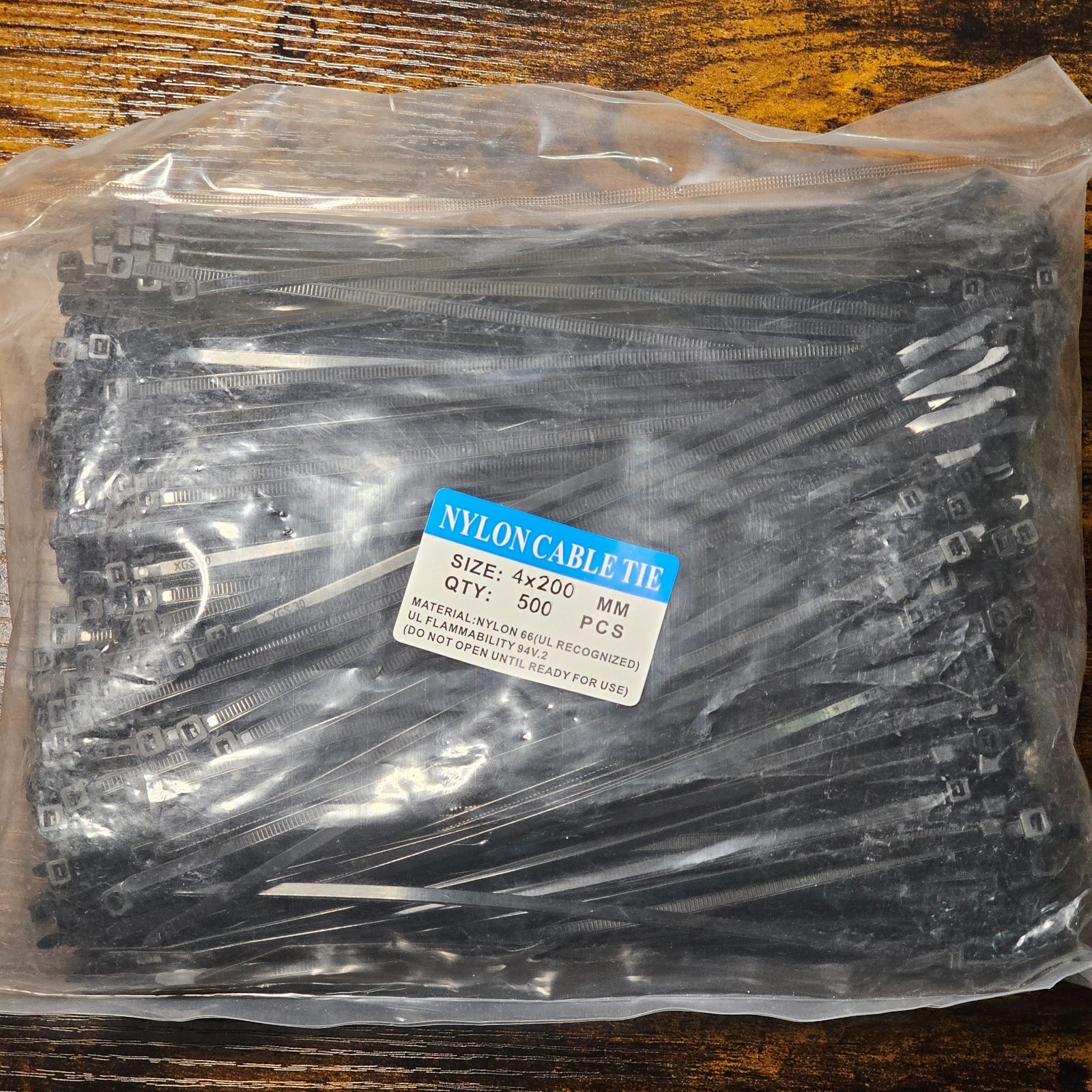 500 pieces 8" Black Zip Ties Heavy Duty Nylon UV Resistant UL Bulk LOT