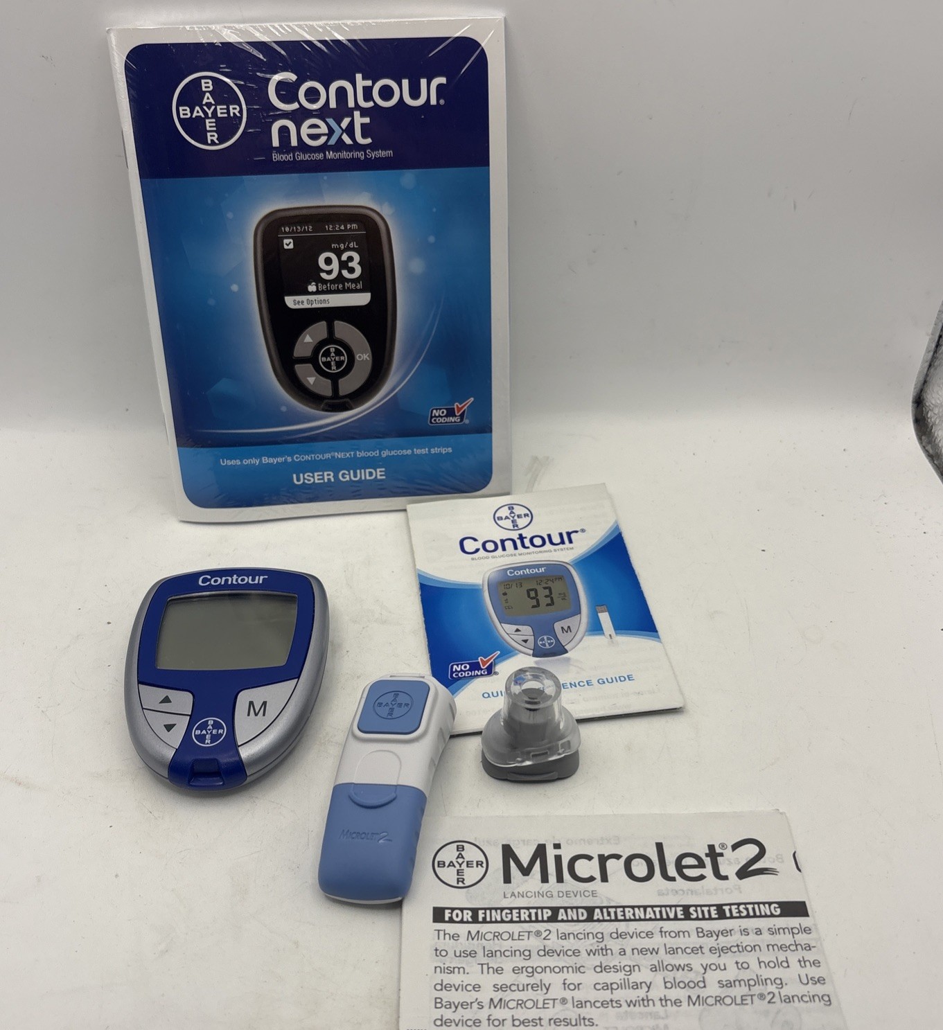 Bayer Contour Meter  With Microlet 2  Adjustable Lancing  Device  TESTED & WORKS