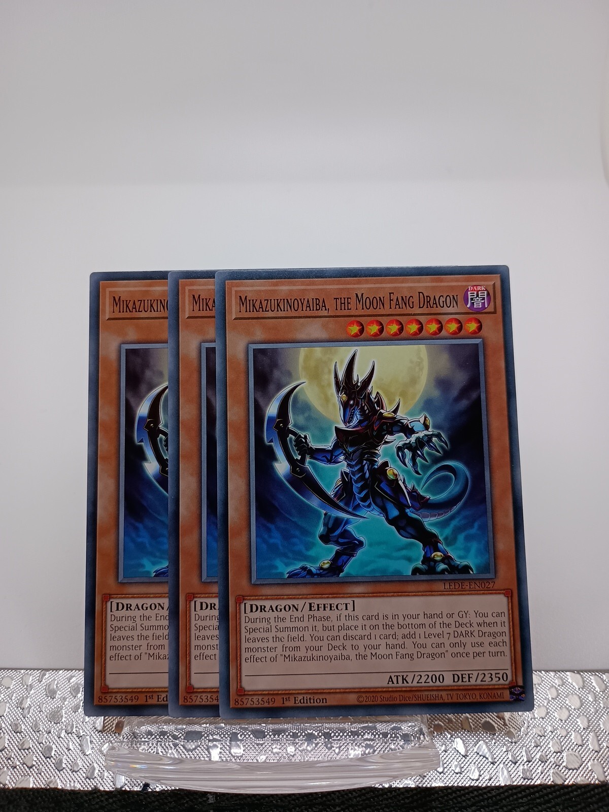 3x Mikazukinoyaiba, the Moon Fang Dragon 1st Edition Common LEDE-EN027 Yu-Gi-Oh!